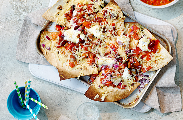 Baked tortilla nachos