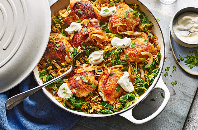 Thursday: Cheat's coronation chicken biryani