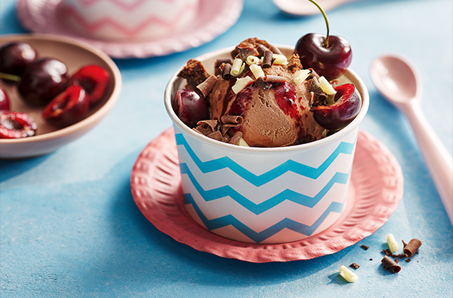 Black Forest brownie sundae