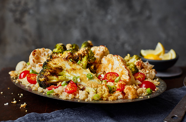 Middle Eastern broccoli and cauliflower couscous