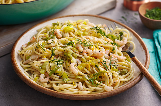 Monday: Brown butter prawn pasta