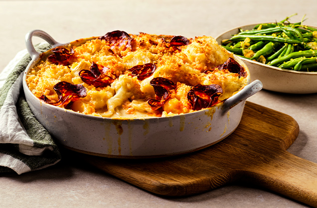 Friday: Cauliflower, potato and chorizo cheese