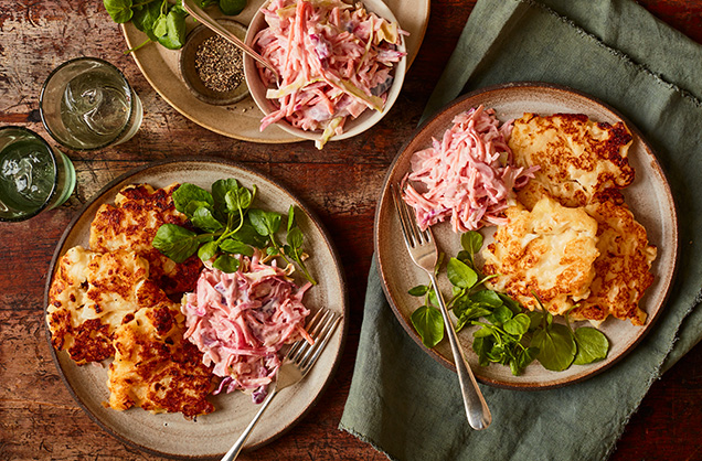 Monday: Cauliflower cheese fritters