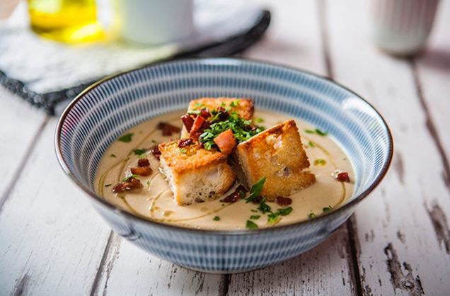 Roasted celeriac and apple soup recipe
