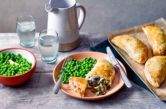 Monday: Cheese and mushroom pasties