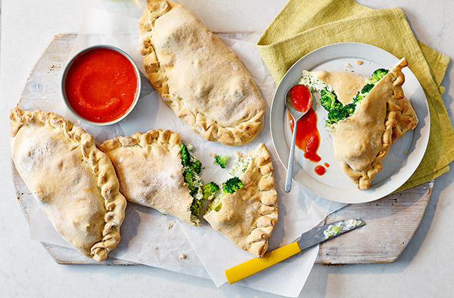 Wednesday: Cheesy broccoli calzone