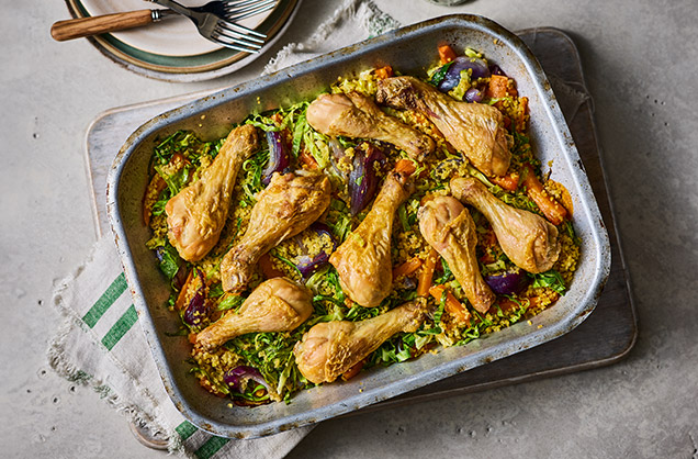 Wednesday: Chicken and grain traybake