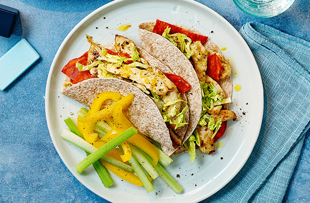 Chicken and chorizo wraps