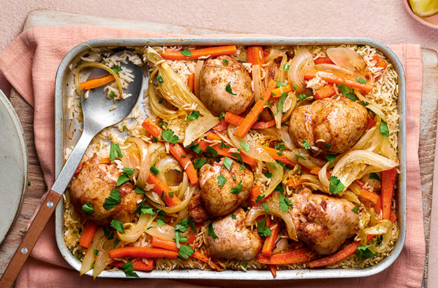 Wednesday: Chicken biryani traybake