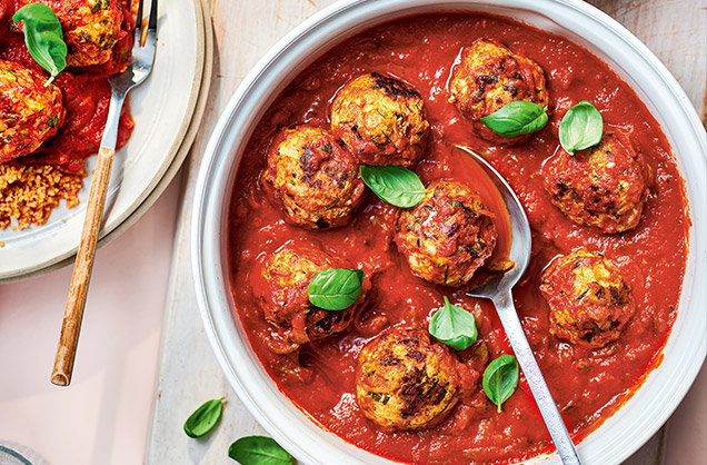 Monday: Chicken, courgette and basil meatballs