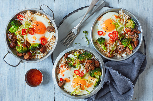 Sweet chilli vegetable rice bowl