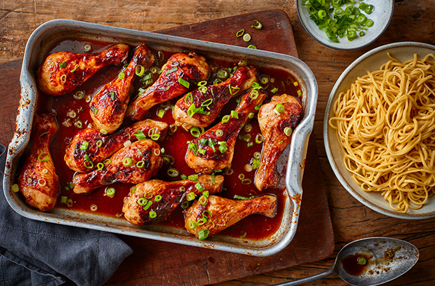 Chinese chicken drumstick traybake