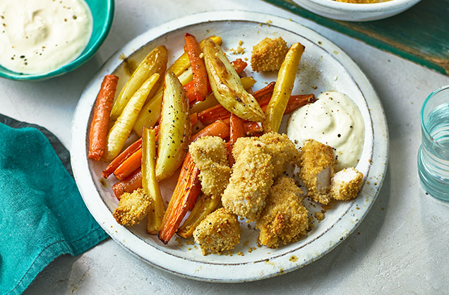 Thursday: Couscous chicken nuggets and rainbow chips