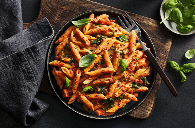 Creamy vegan pasta dishes