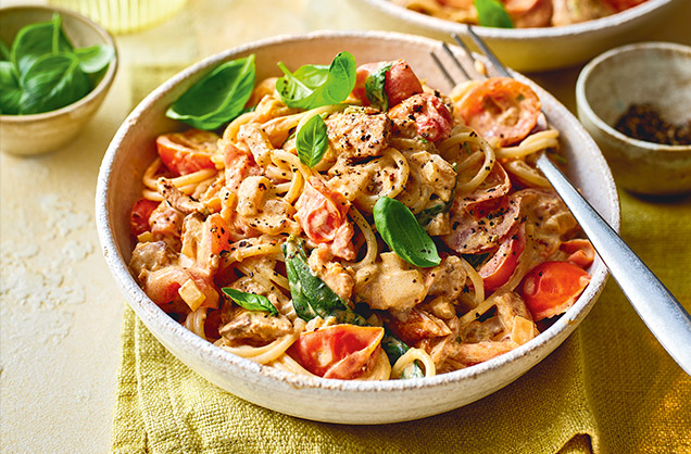 Monday: Creamy tomato and sardine pasta