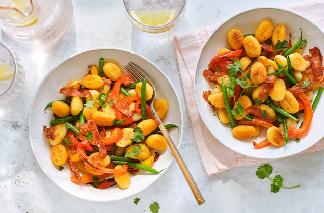 Wednesday: Crispy gnocchi with chorizo and green beans