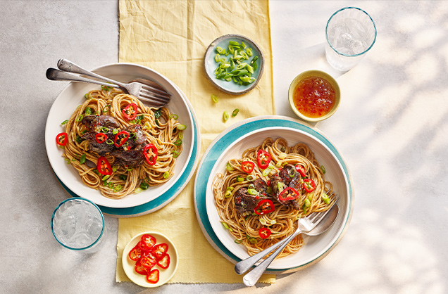 Tuesday: Crispy chicken livers with spring onion noodles