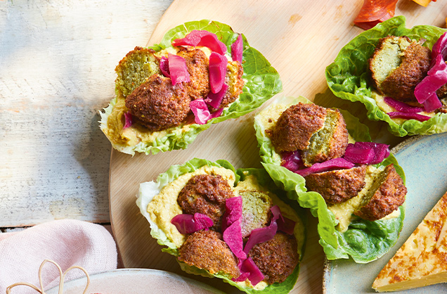 Falafel lettuce wraps