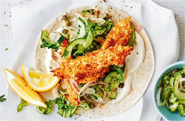 Fish finger wraps recipe