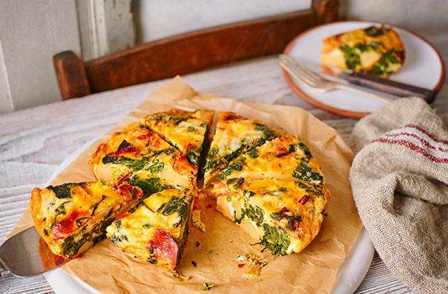 Chorizo and spinach frittata