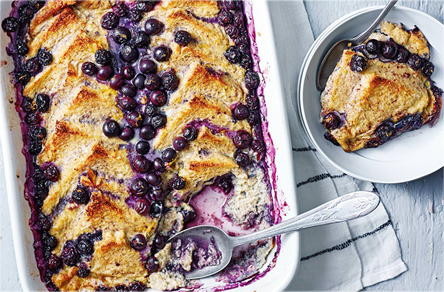 Blueberry ‘bread and butter’ pudding recipe