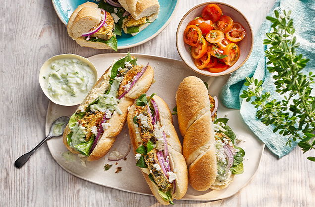 Friday: Greek-style crispy aubergine subs