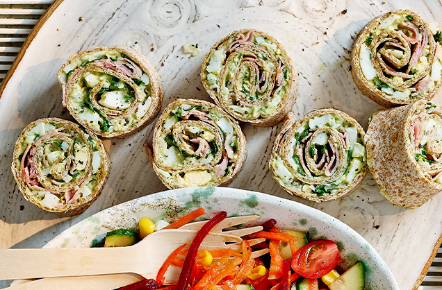 Green eggs and ham pinwheels