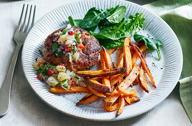 Friday: Harissa turkey burgers