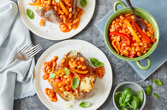 Monday: Homemade smoky beans and potatoes