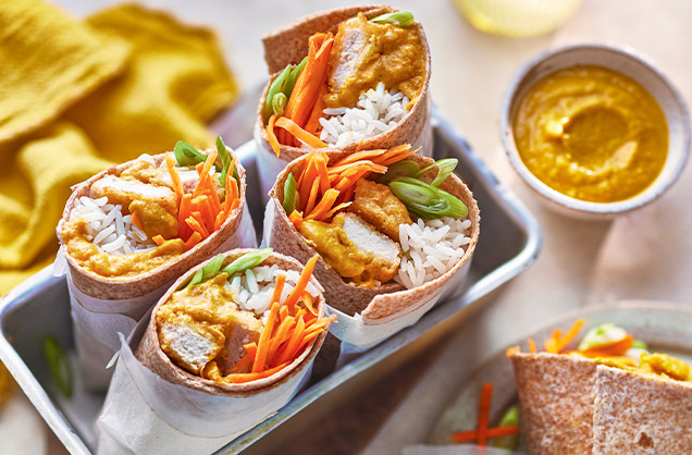 Tuesday: Katsu chicken burritos