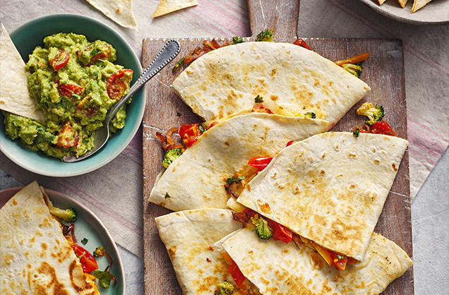 Wednesday: Loaded vegetable quesadillas