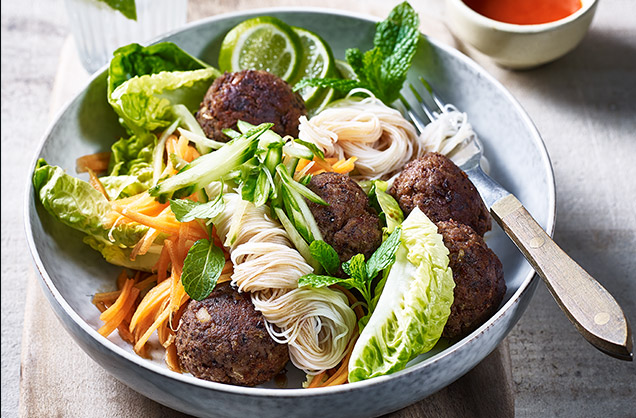 Meatball noodle bowls