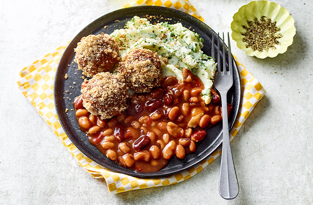 Monday: Mini meatloaves with BBQ beans