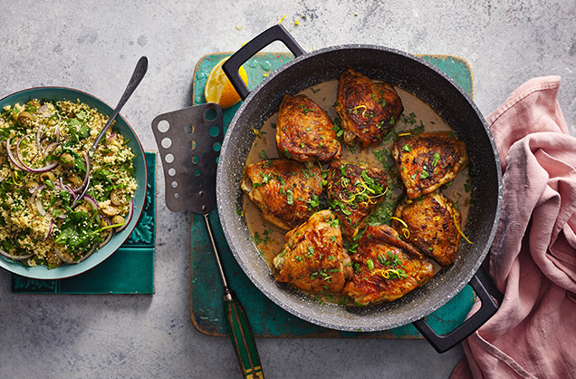 Friday: Moroccan-style braised chicken thighs
