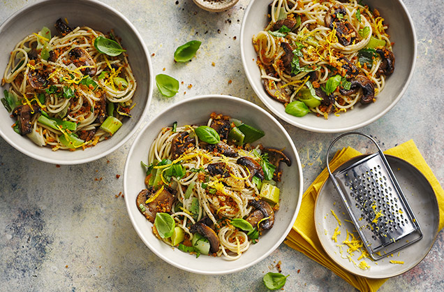 Mushroom and leek spaghetti recipe