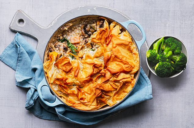 Wednesday: Mushroom, squash and barley pie