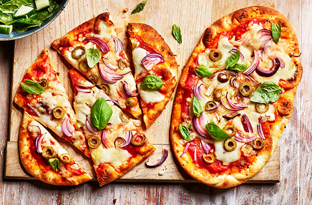 Friday: Naan bread pizzas