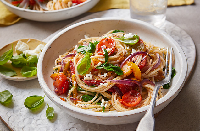 Tuesday: One-pot tomato and greens pasta