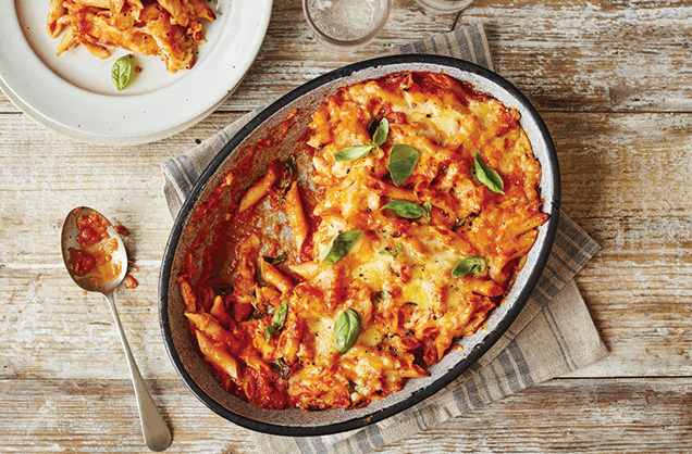 Penne pasta and tomato bake recipe