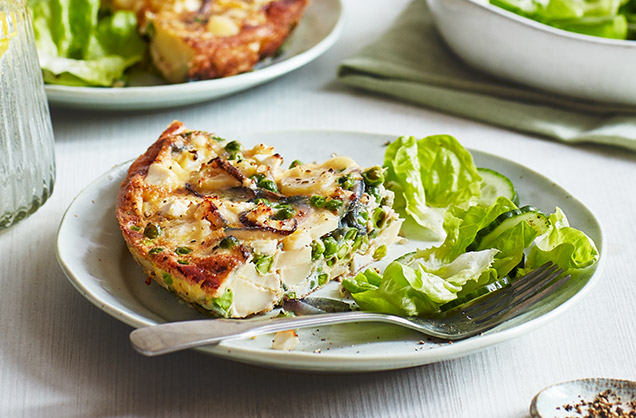 Pea and potato frittata