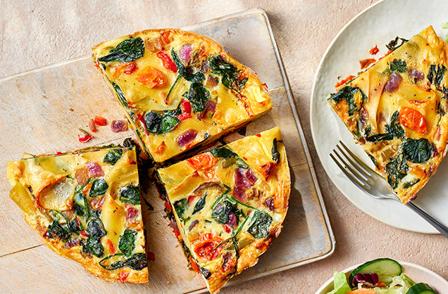Tuesday: Pepper and tomato pasta frittata