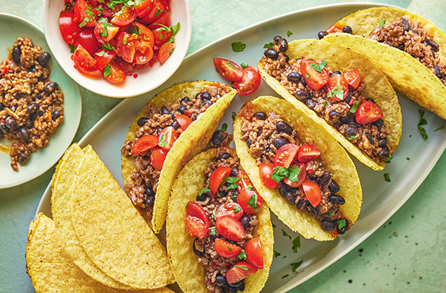 Thursday: Pork tacos with black beans and salsa
