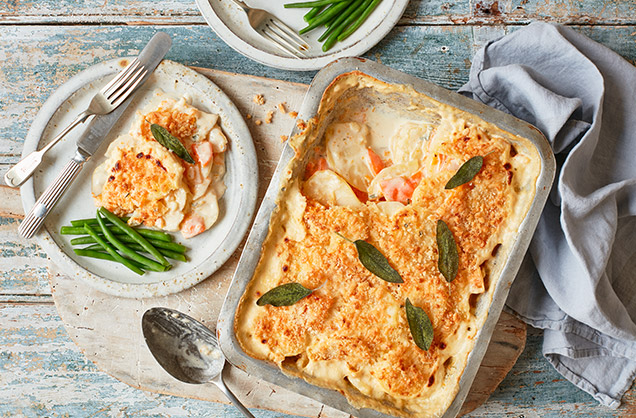Potato and butternut squash gratin