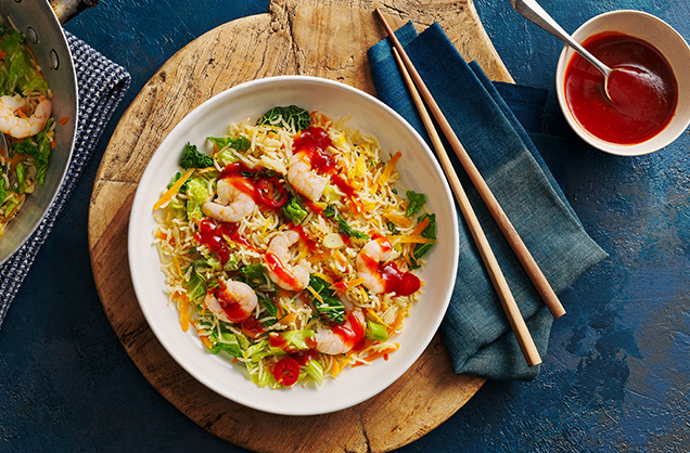 Quick prawn fried rice
