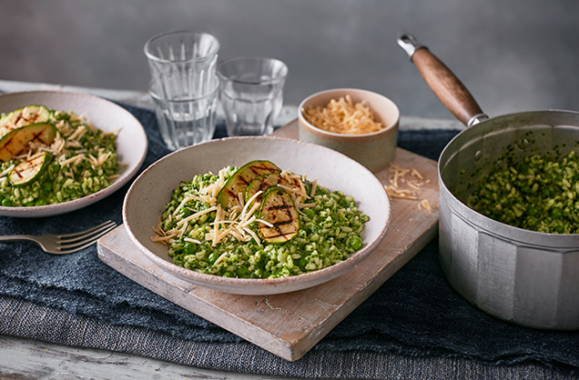 Green vegetable risotto