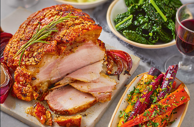 Roast pork loin with perfect crackling