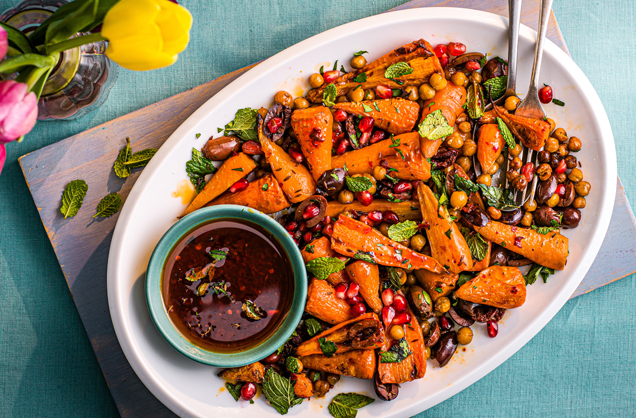 Roasted carrot and chickpea salad recipe