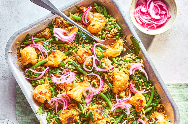 Monday: Roasted cauliflower pilaf