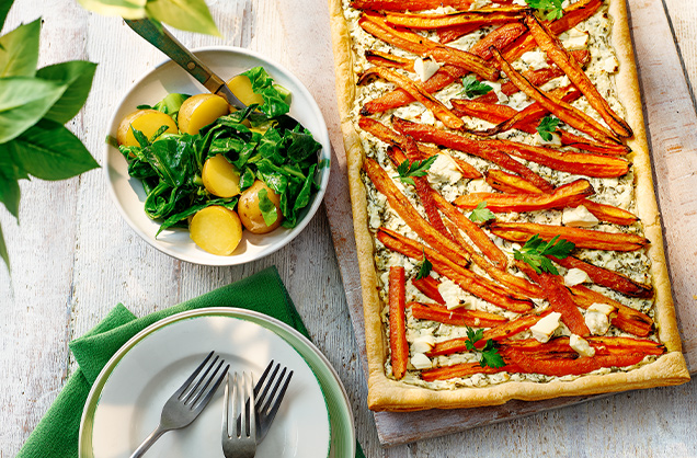 Thursday: Roasted carrot and cheese tart