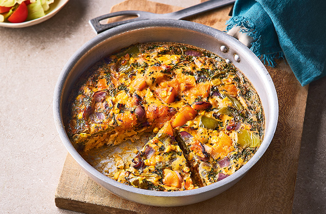 Wednesday: Roasted butternut squash and corn frittata